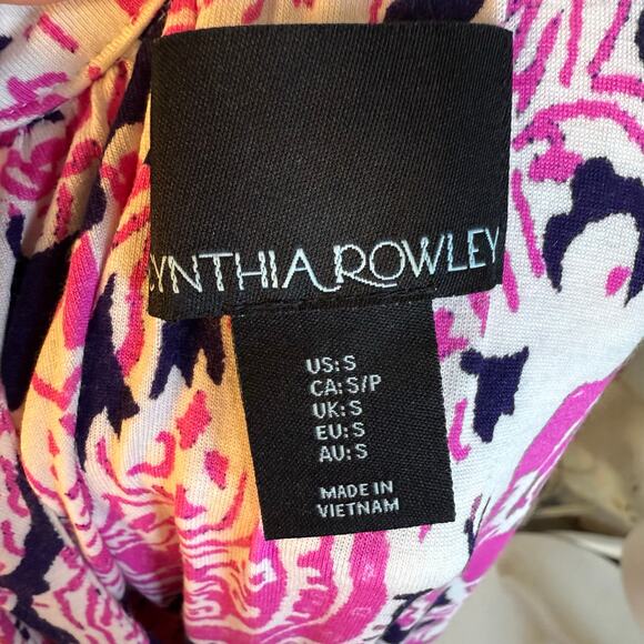 Cynthia Rowley women’s sz. Small white pink blue halter maxi dress summer #4005 - Picture 5 of 9